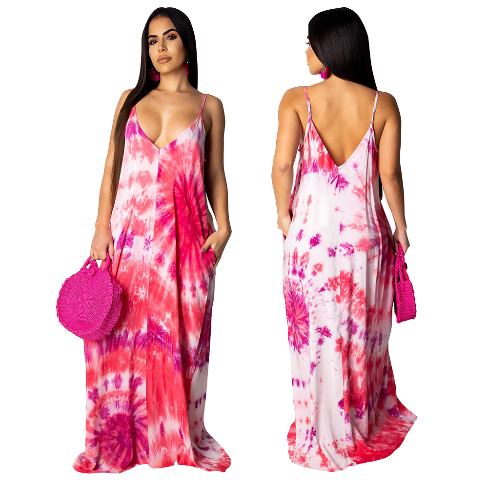 Colorful Strap Long Dress