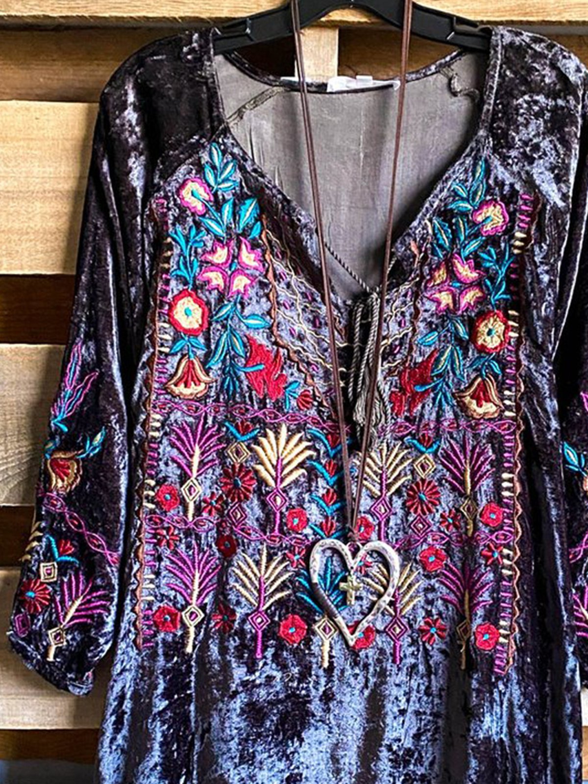 Vintage Printed Shift Long Sleeve Shirts & Tops