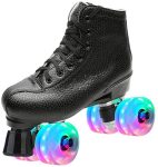 Beginner Roller Skates Women Indoor Outdoor Artistic Skates for Youth and Adults, 10 M US WOMAN / Blue with Light up Wheels