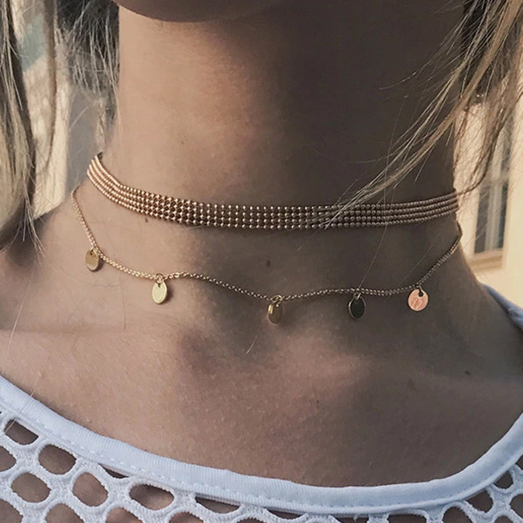 Multilayer Fashion Round Metal Necklace