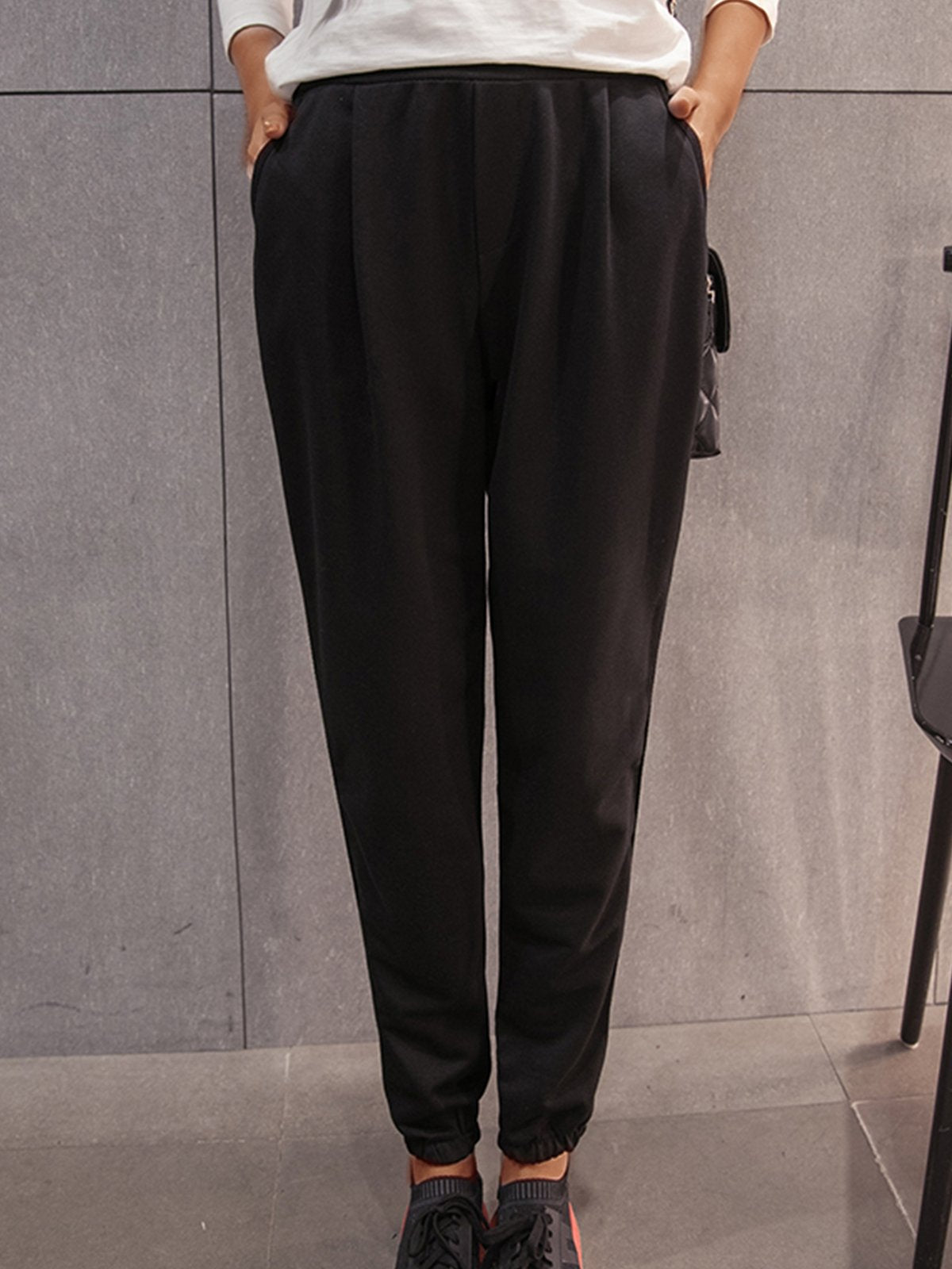 Plus Size Women Plain Casual Pants