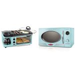 Aqua Retro Style 3-in-1 Breakfast Station and 0.9 Cu.Ft Microwave Oven