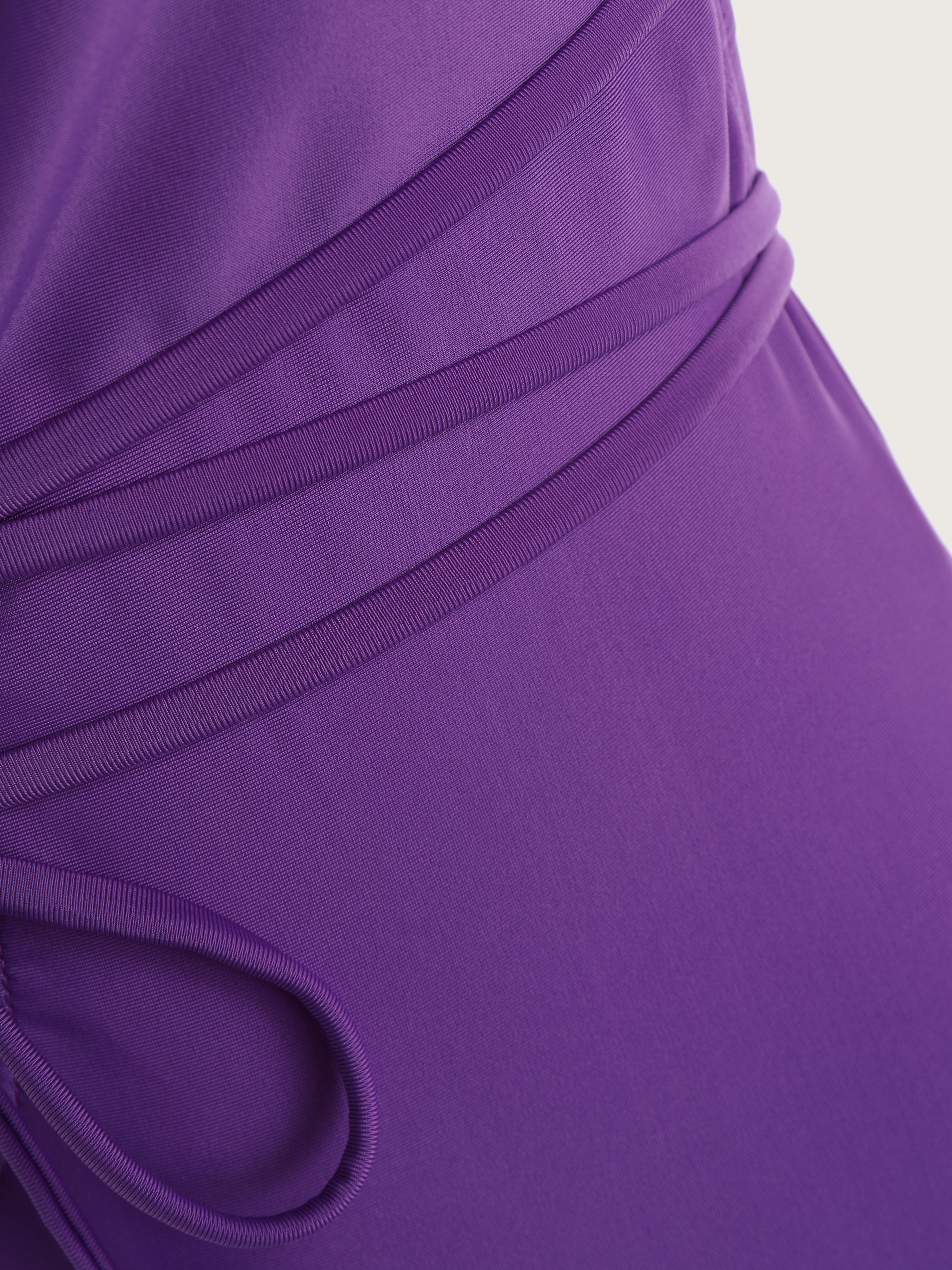 Solid Straps Backless Ruffle One-piece Swimsuit