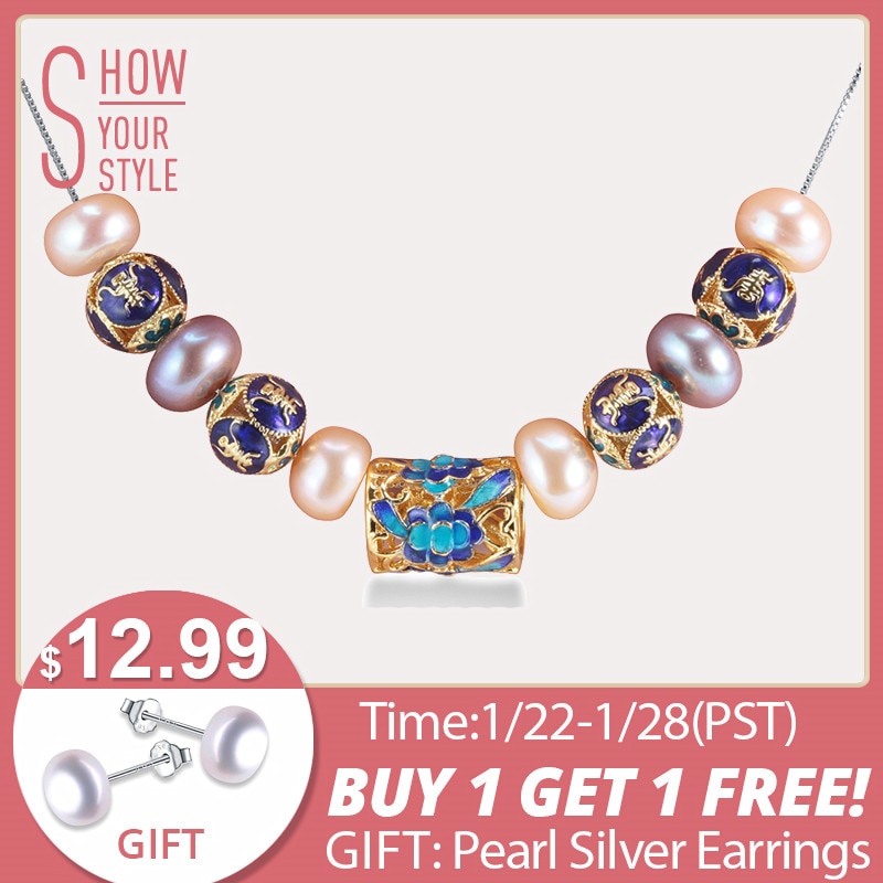 ヨーロッパスタイル天然真珠のネックレス AAAA 高品質新ブルーアクセサリーと 45 センチメートルシルバーチェーン