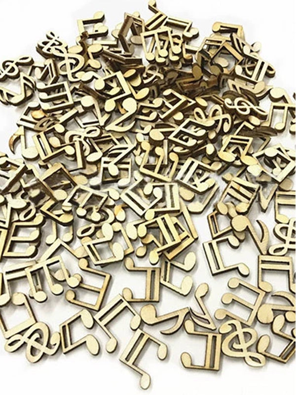 100Pcs DIY Cartoon Musical Wooden Button