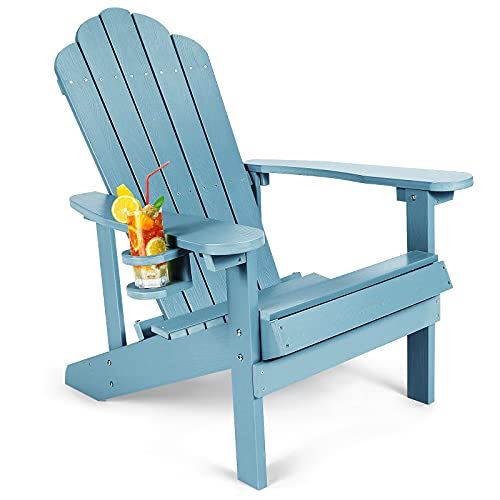 Adirondack Chair with Cup Holder �C Blue