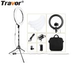 18 Inch LED Ring Light With Tripod Dimmable 3200K-5500K Bi-color for YouTube Live Makeup