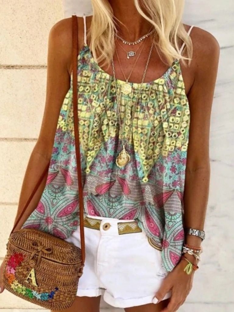 Floral Casual Chiffon Shirts & Tops