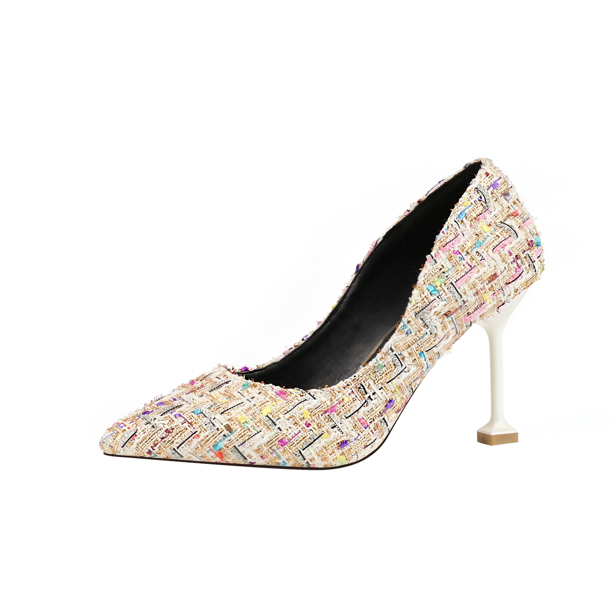 8.5CM Fine Heel Shallow Mouth Single Wedding Sandals