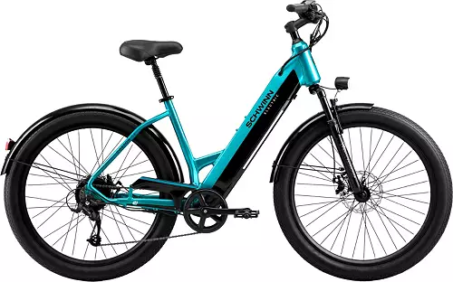 Schwinn Adult Coston 27.5” CE Step-Thru Electric Hybrid Bike