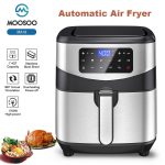 Air Fryer 7.4 QT XL Capacity, 10-in-1 Electric Air Fryers Oven, 1700W Stainless Steel Airfryer with Digital Screen