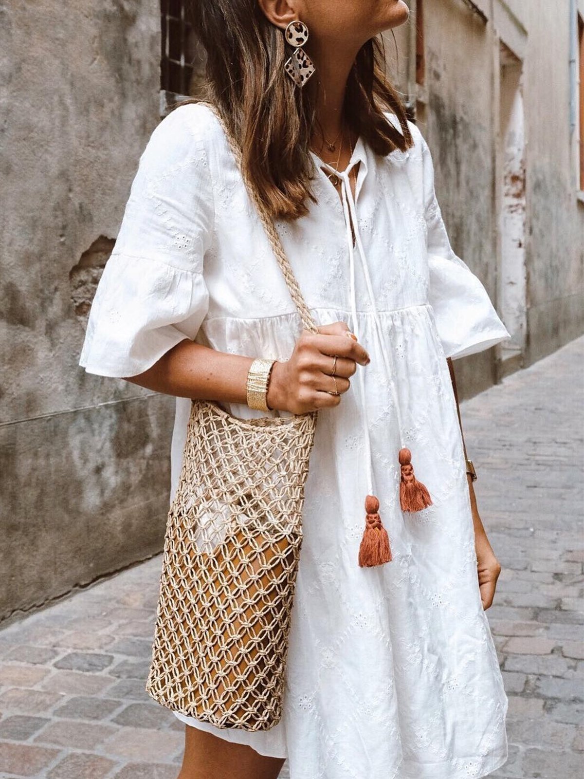 Bohemian holiday cotton dress