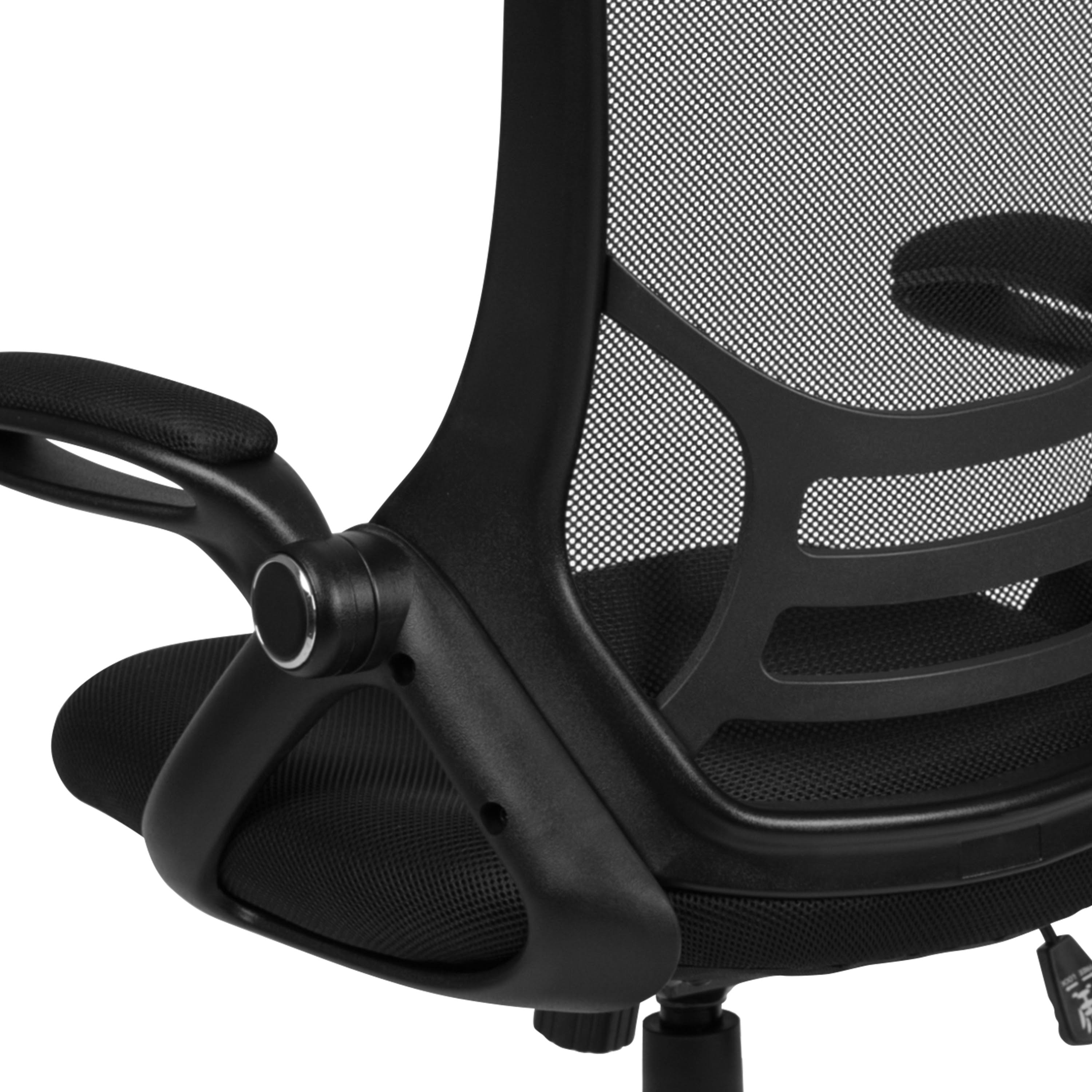 High Back Mesh Ergonomic Swivel Office Computer Chair with Flip-Up Arms - Dark Gray