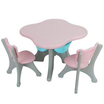 Sybilla Kids Novelty Play Table and Chair Set Zoomie Kids Color: Pink