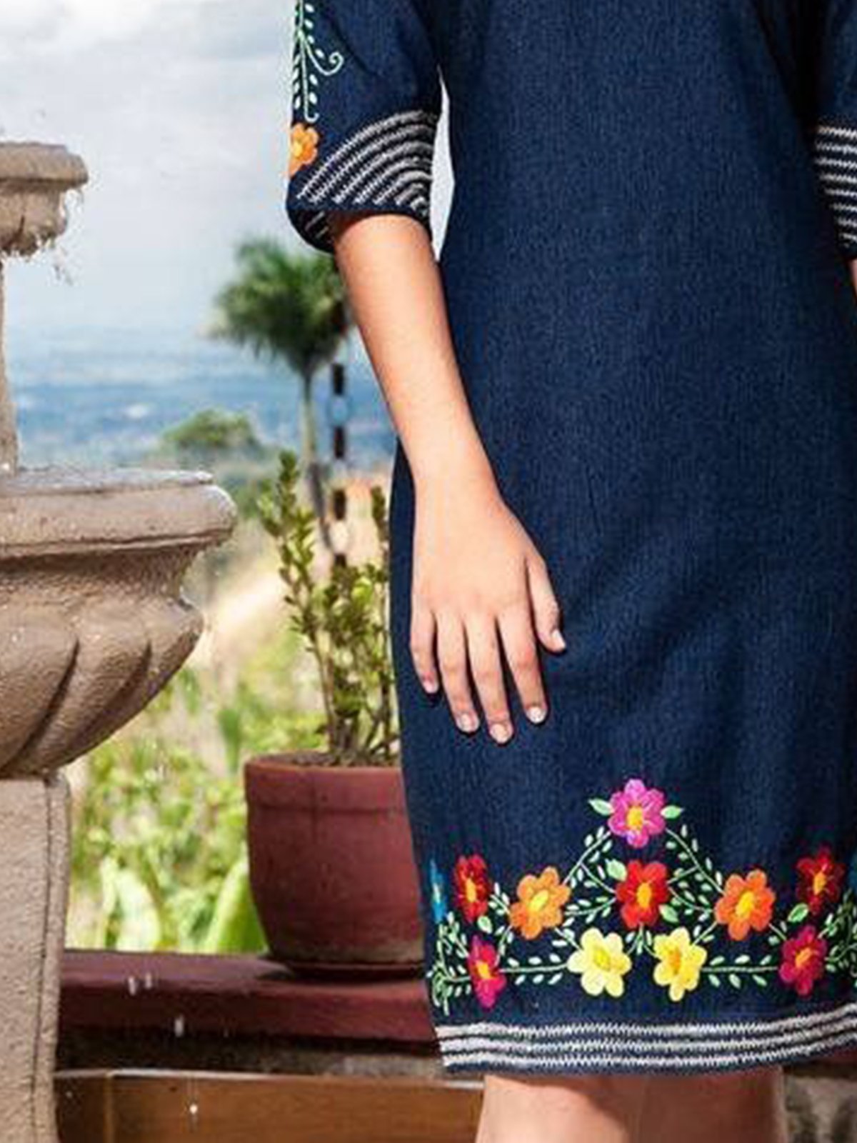 Shift Printed Half Sleeve Vintage Dresses