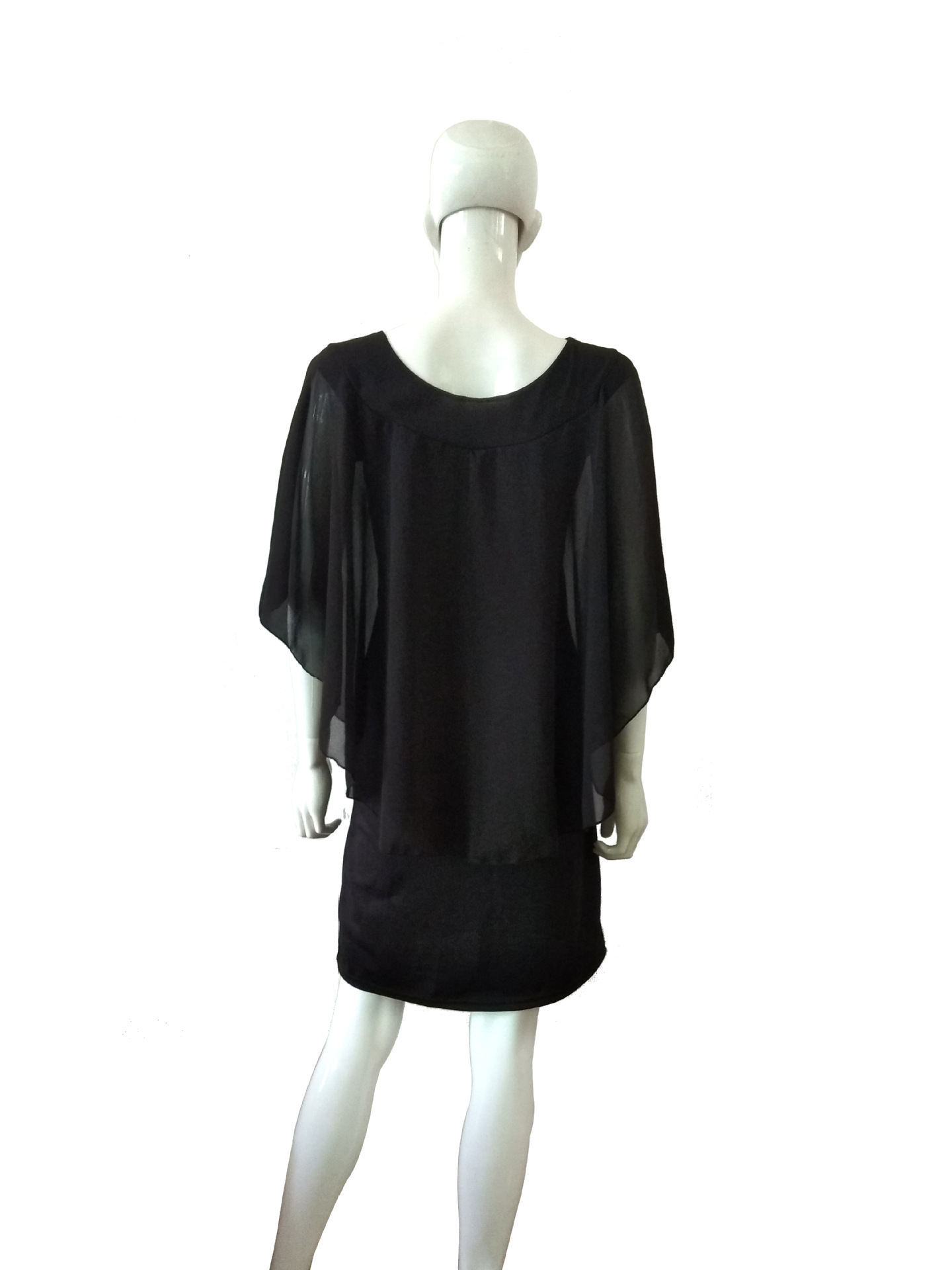 Summer Casual Round Neck Layer Plain Dress