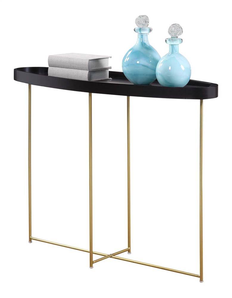 Convenience Concepts Lunar Console Table Black / Gold