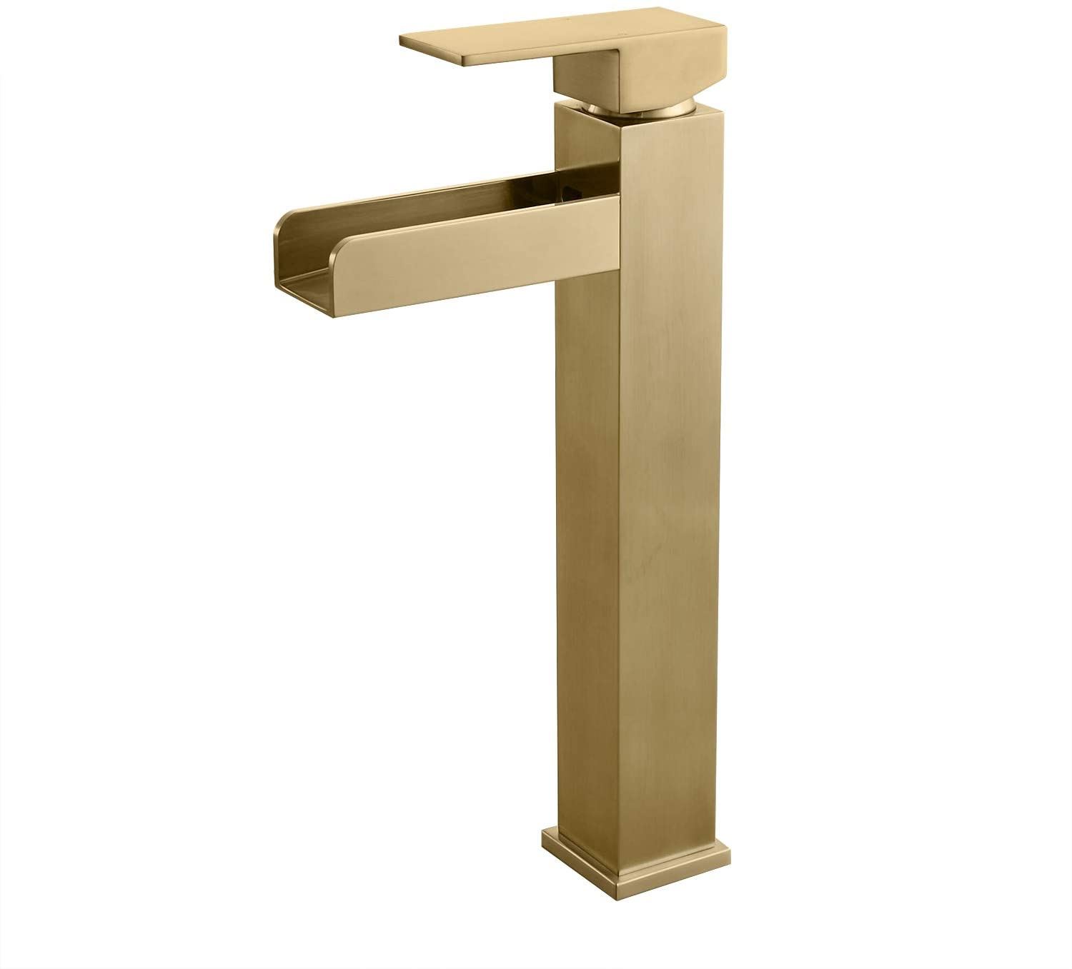 Hole Bathroom Faucet in Brushed Gold Finish cUPC Certified