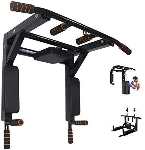 BDL Wall Mounted Pull Up Bar Chin Up bar Multifunctional Dip Station for Indoor Home Gym Workout, Power Tower Set Training Equipment