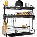 Dish Drying Rack Over Sink Adjustable(24.4���-37���), ULG 3 Tier Stainless Steel