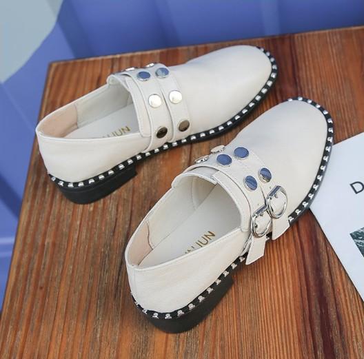 Brown Spring/Fall PU Chunky Heel Daily Adjustable Buckle Loafers