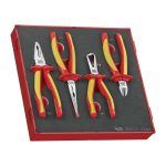 Teng Tools �C 4 Piece 1,000 Volt Insulated Pliers Set in EVA Tray �C TEN-O-TEDV440