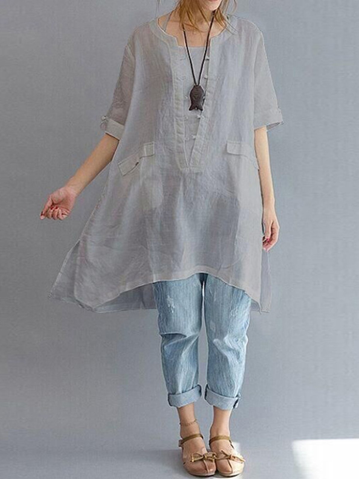 Linen Clothing For Women Sleeve Dress