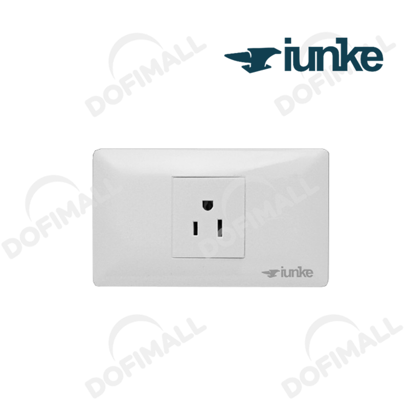 TOMACORRIENTE SENCILLO POLO TIERRA COLOR BLANCO