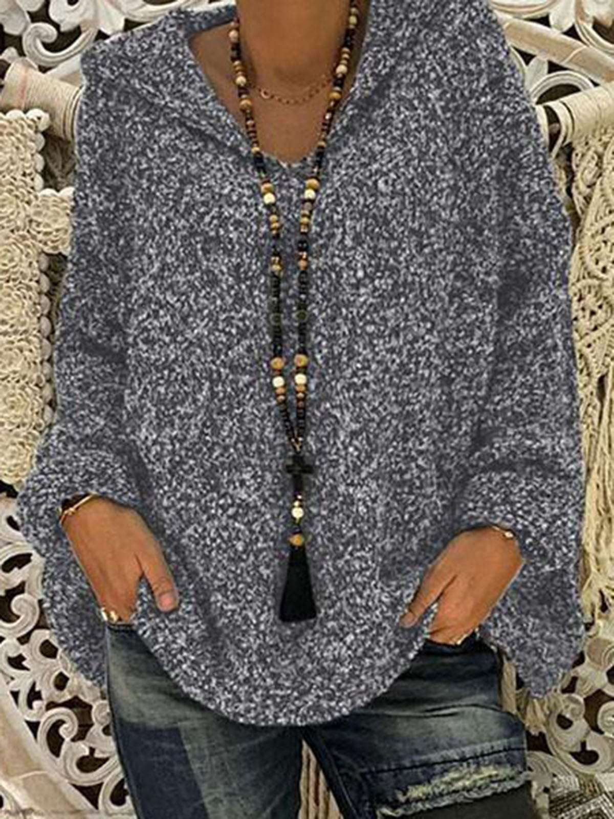 Bat Sleeve Hooded Casual Sweaters