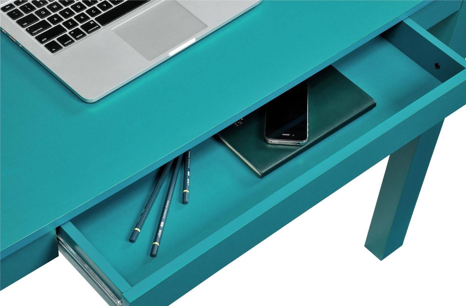 Ameriwood Home Delilah Parsons Desk with Drawer, Teal