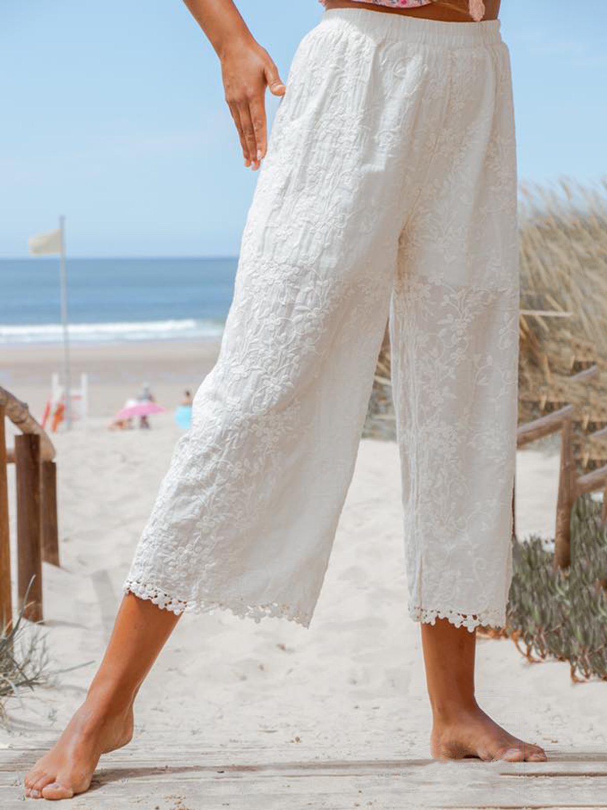 Plus Size Linen Women Summer Looose Capri Pants