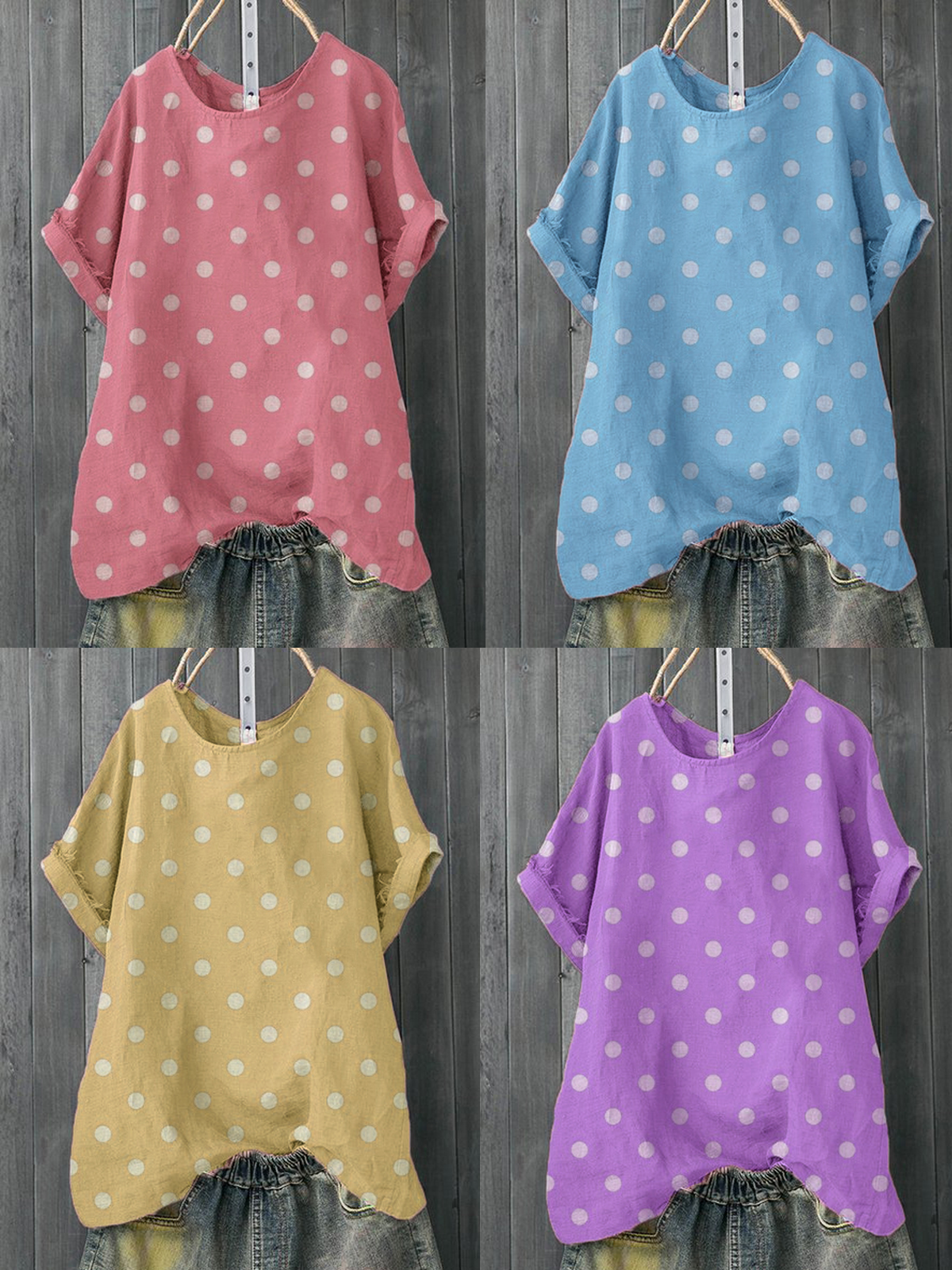 Casual Polka Dots Shirts & Tops