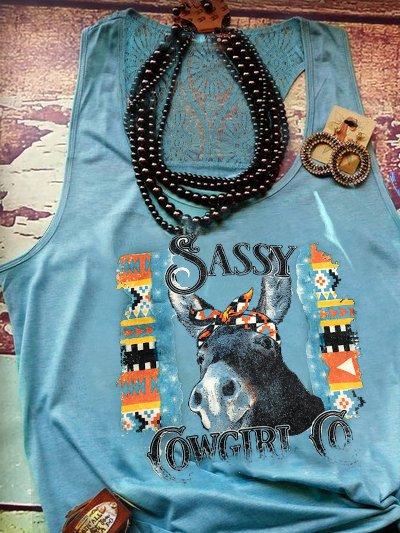 Blue Cotton Crew Neck Short Sleeve Vintage Shirts & Tops