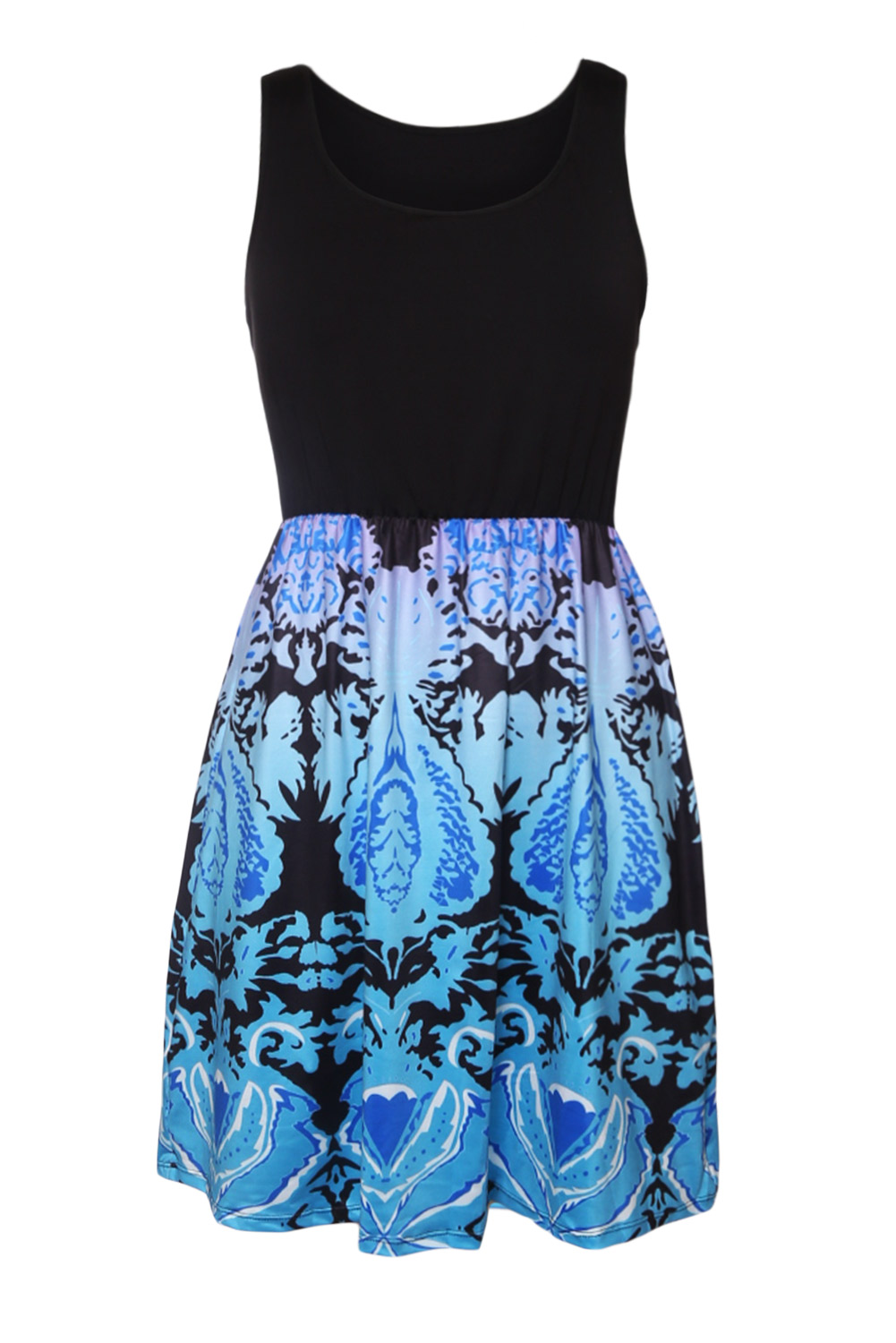 Aqua Printed Short Dress