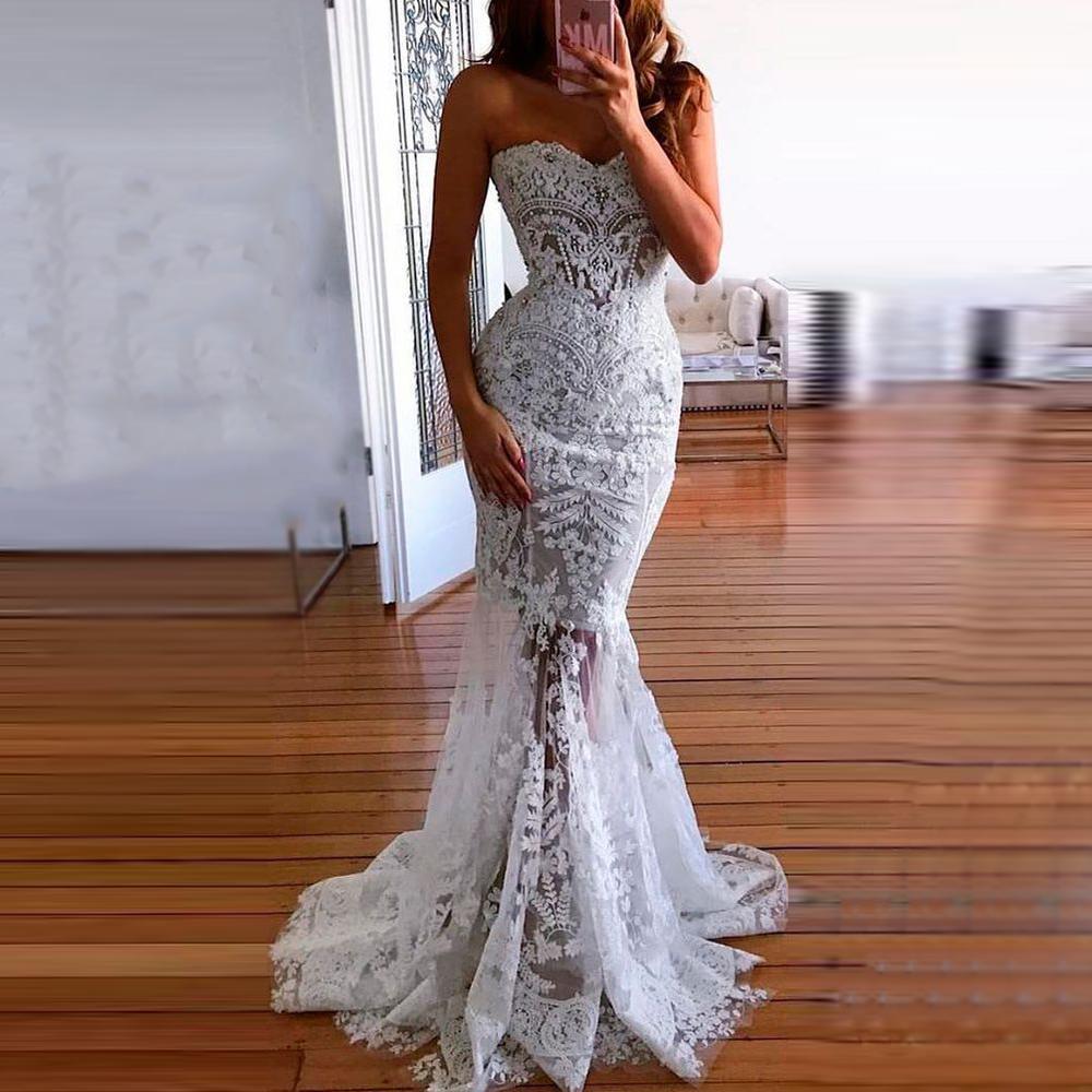 Fashion Off-Shoulder   Lace Sleeveless Evening Dress