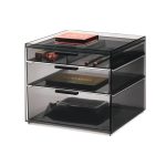 Sarah Tanno Collection for iDesign 3-Drawer Tall Cosmetic Organizer, Smoke/Matte Black