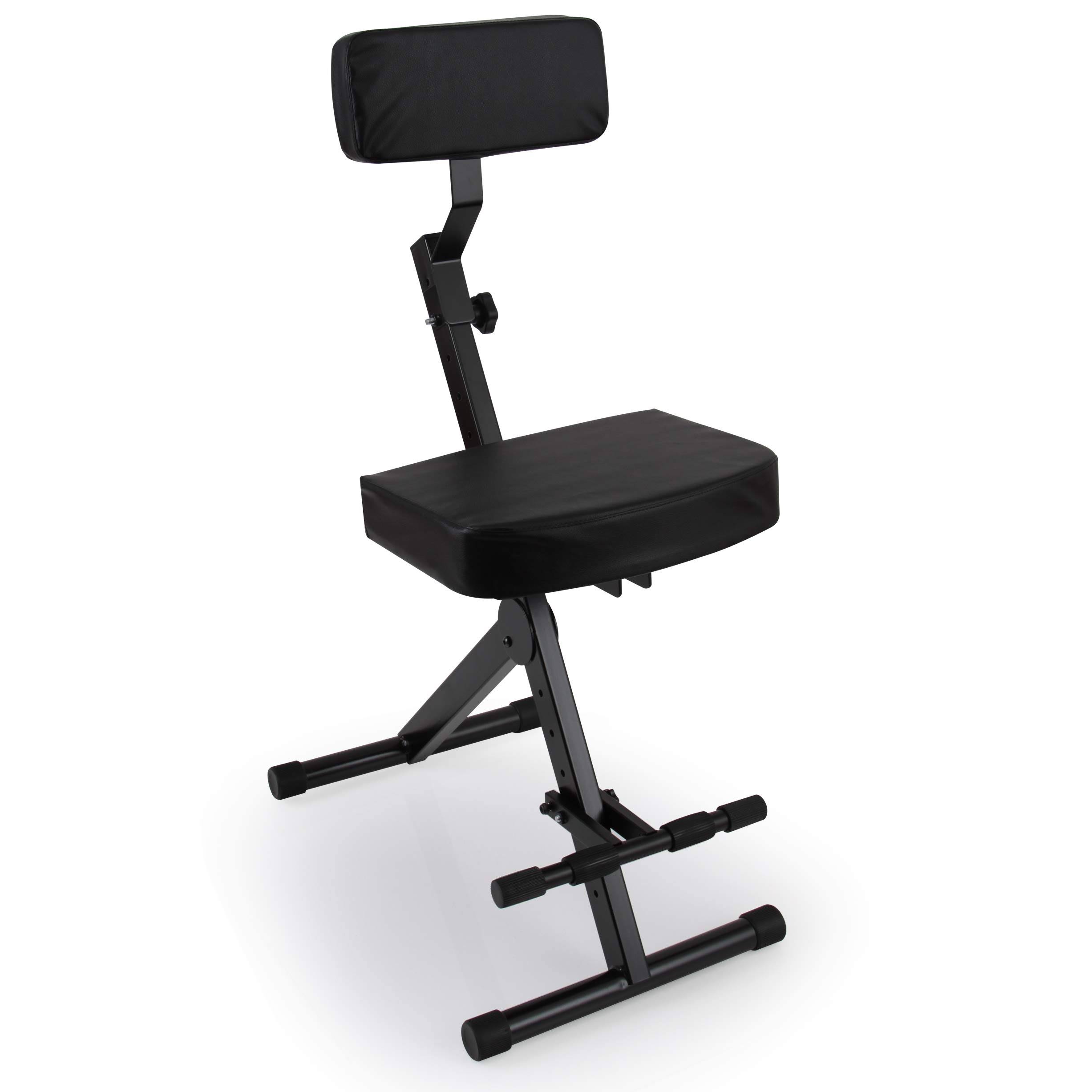 Pyle PKST70 - Musician Performer Chair Seat Stool, Durable, Portable, Adjustable