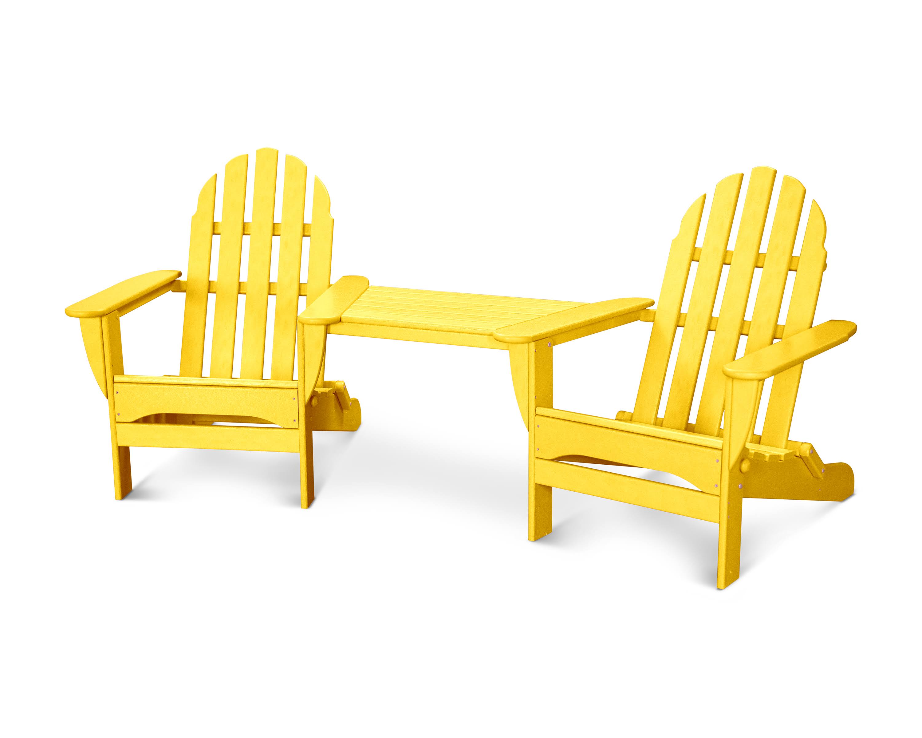 POLYWOOD Classic Adirondack Chair Tête-à-Tête Set in Lemon