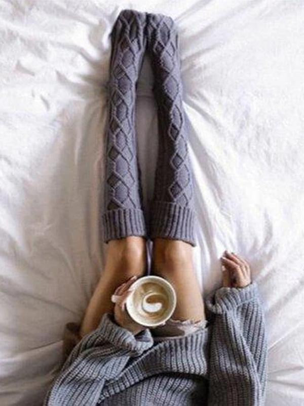 Breathable Knitted Geometric Socks