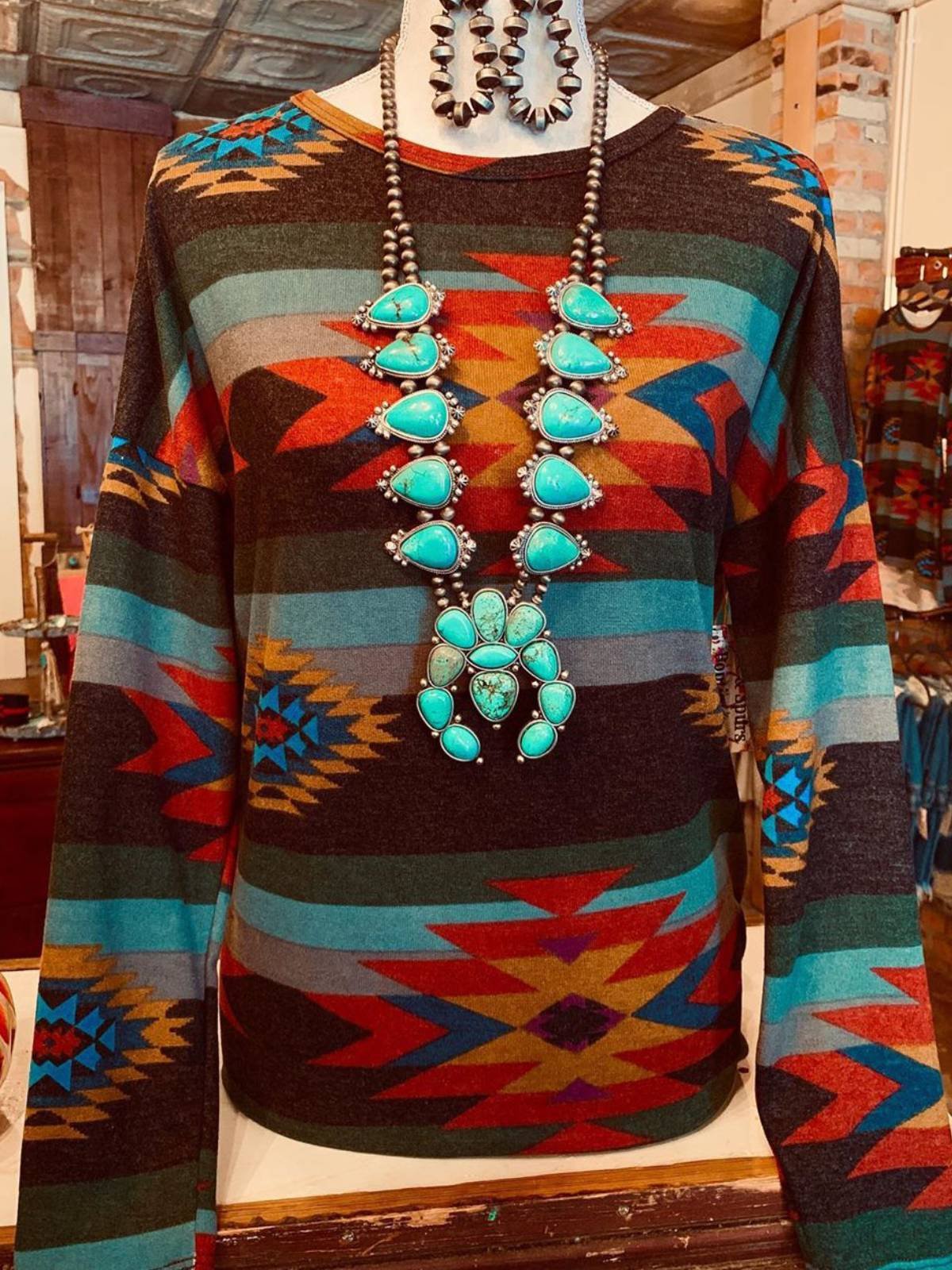 Red Vintage Tribal Plus Size Blouse