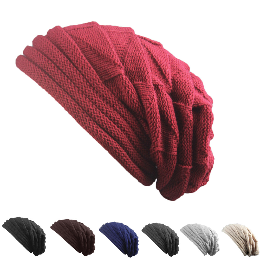 outdoor Pile cap Pleated fold knitting Triangle Diamond lattice hat