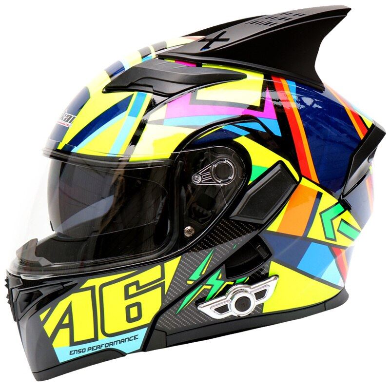 Men Women Bluetooth Motorcycle Helmet Flip Up DOT Approved w/Anti-Fog/Scratch Visors