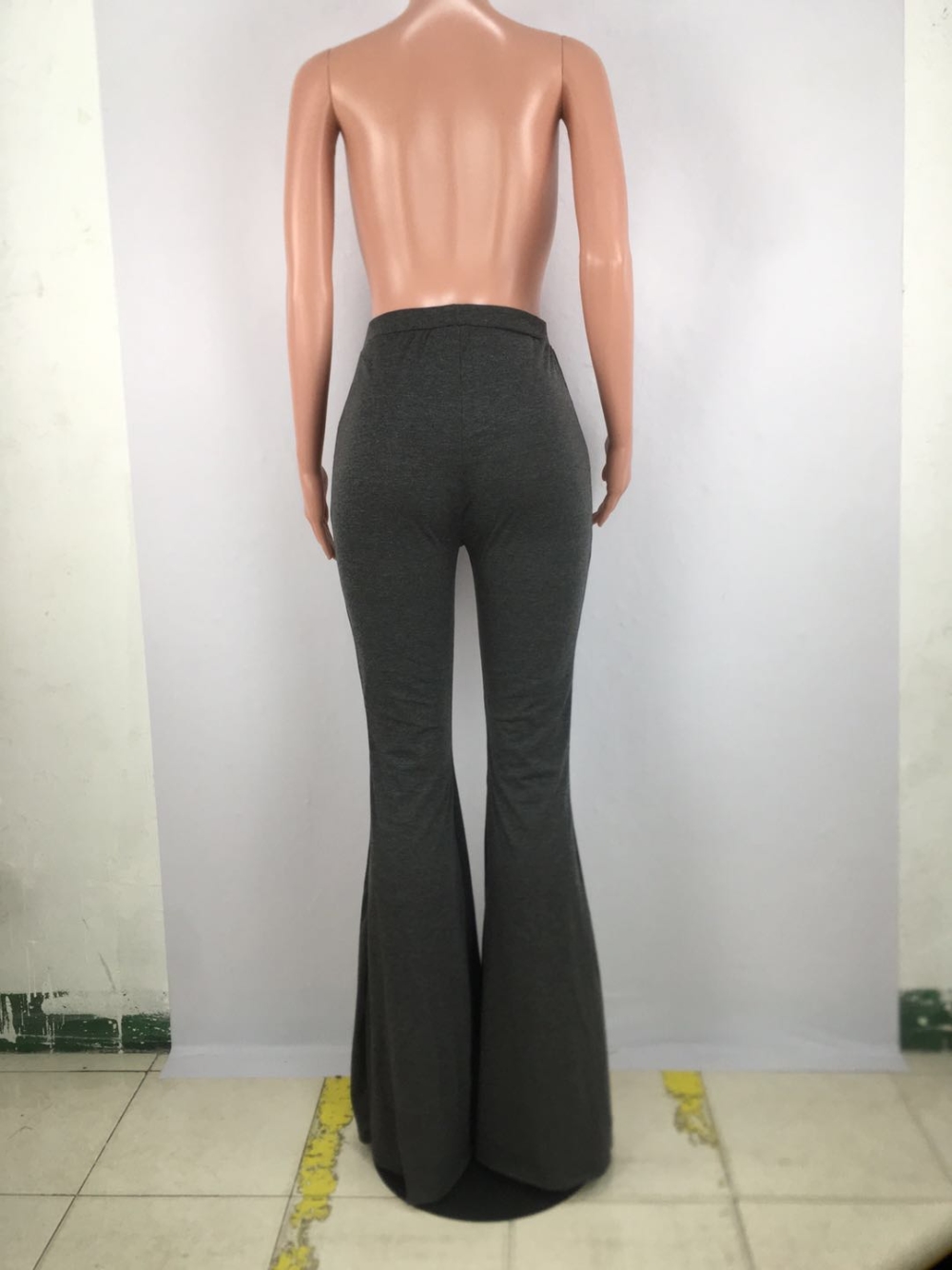 Solid Color African High Waist Flare Trousers