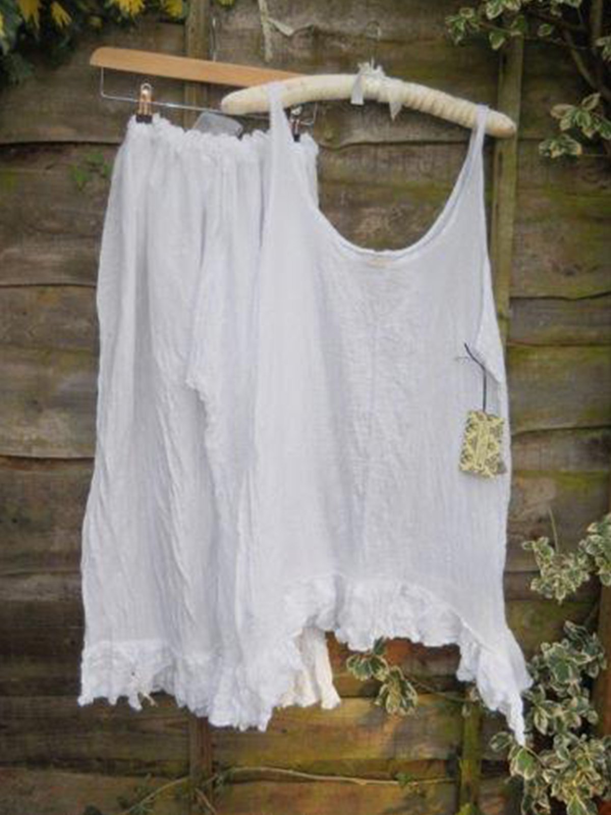 Casual Sleeveless Round Neck Tops With Pants