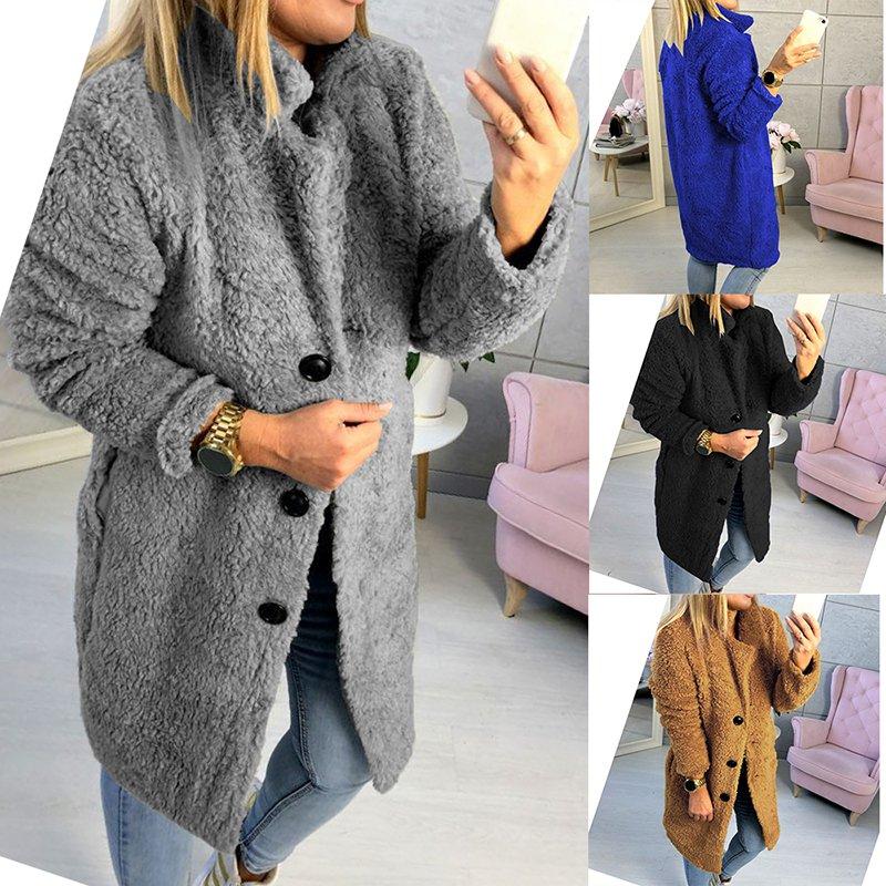 Long Sleeve Solid Casual Coat