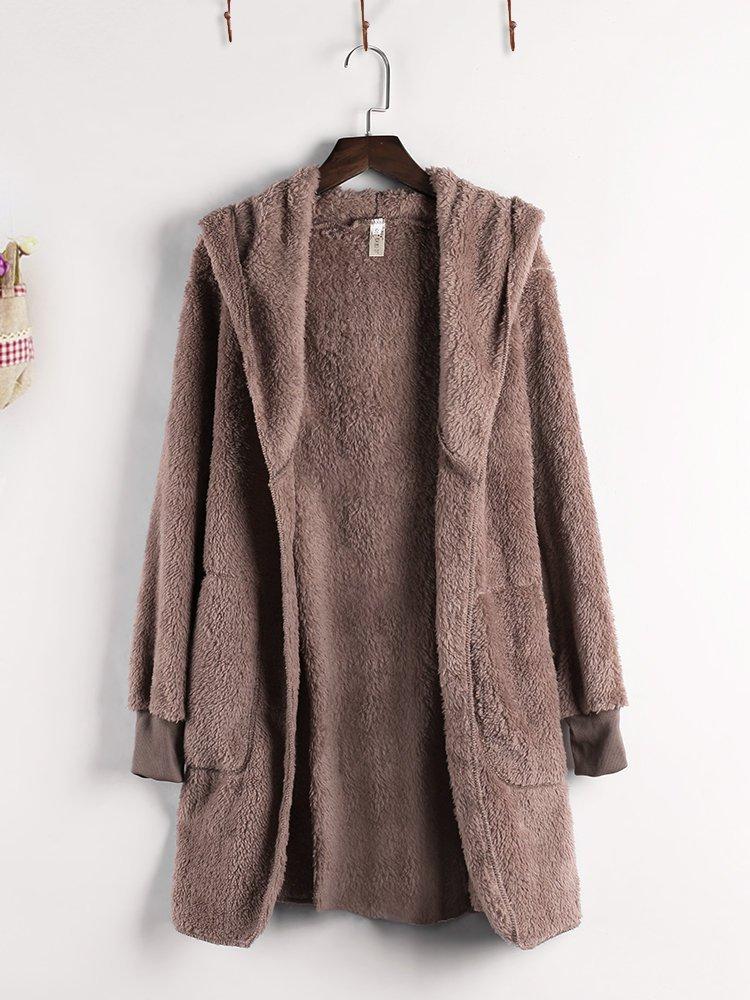 Pockets Casual Hoodie Quilted Coat