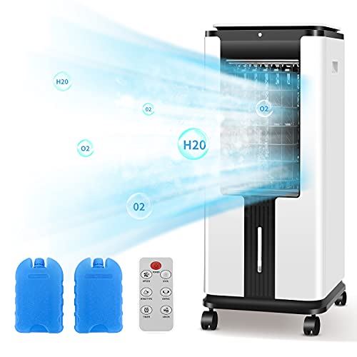 Evaporative Air Cooler with Built-in Ionizer, 40��Oscillation and Remote Control