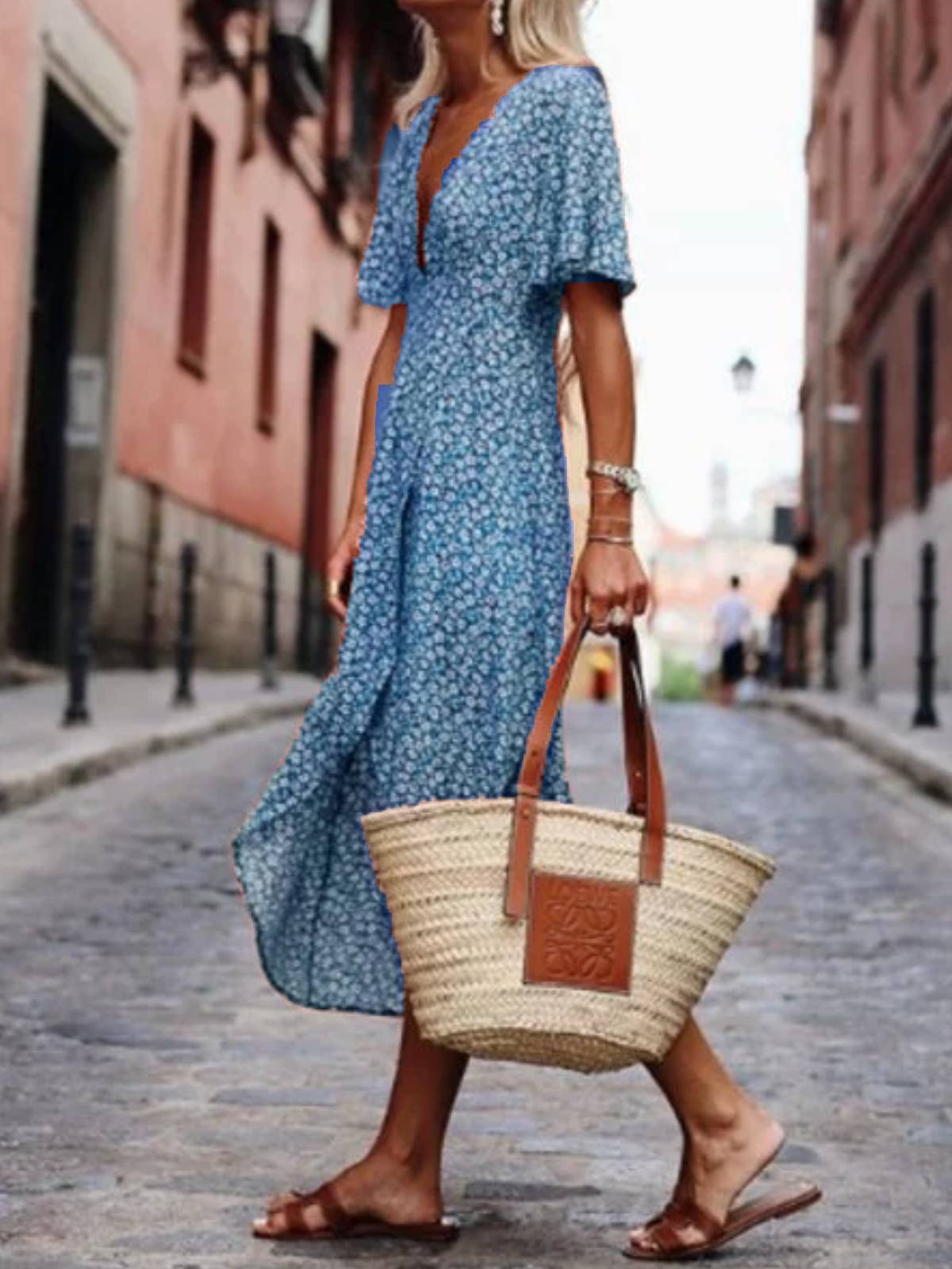 Printed Short Sleeve Swing Dresses