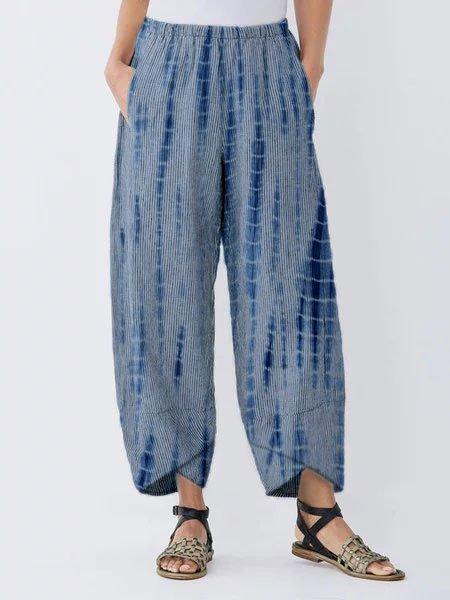 Dyed Printed Casual Pants