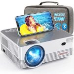 1080P & 8000L WiFi Bluetooth Projector for iOS/Android & Zoom w/Carrying Case